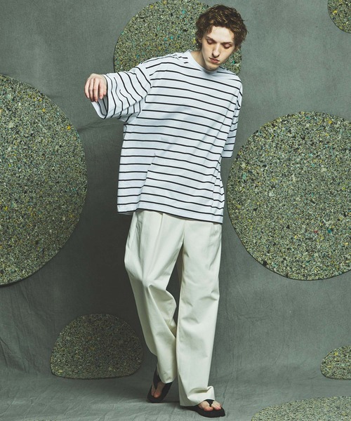 MAISON SPECIAL（メゾンスペシャル）の「《ユニセックスアイテム》マルチファブリック1タックイージーワイドパンツ 【MAISON SPECIAL/メゾンスペシャル】（その他パンツ・メンズ・ブラック/オフホワイト/ホワイト/パープル/グリーン/ピンク/ラベンダー・46/48/44）」の13枚目の写真