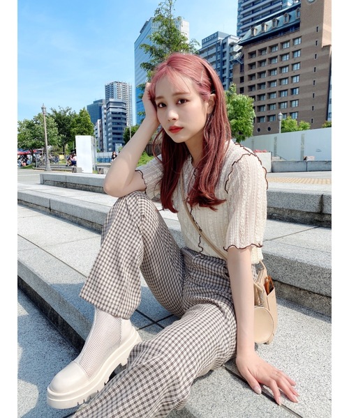 JUMELLE(ジュメロ)の「チェックパンツ(スラックス・レディース・ブラック/ワイン・SMALL/MEDIUM)」の12枚目の写真