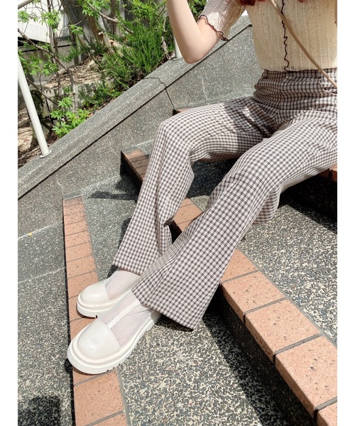 JUMELLE(ジュメロ)の「チェックパンツ(スラックス・レディース・ブラック/ワイン・SMALL/MEDIUM)」の19枚目の写真