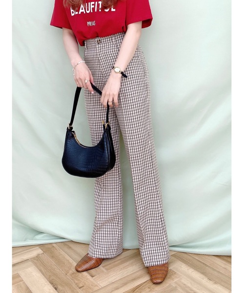 JUMELLE(ジュメロ)の「チェックパンツ(スラックス・レディース・ブラック/ワイン・SMALL/MEDIUM)」の14枚目の写真