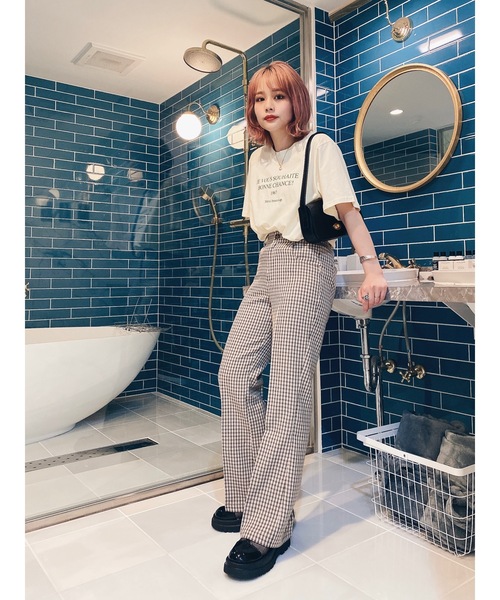 JUMELLE(ジュメロ)の「チェックパンツ(スラックス・レディース・ブラック/ワイン・SMALL/MEDIUM)」の11枚目の写真