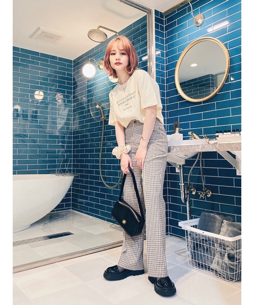 JUMELLE(ジュメロ)の「チェックパンツ(スラックス・レディース・ブラック/ワイン・SMALL/MEDIUM)」の13枚目の写真