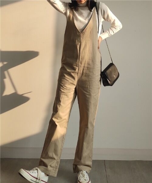 MAISON DE THERESE（メゾン ド テレーズ）の「サスペンダーサロペットパンツ（サロペット/オーバーオール・レディース・ライトベージュ/ブラック/モカ・FREE）」の14枚目の写真