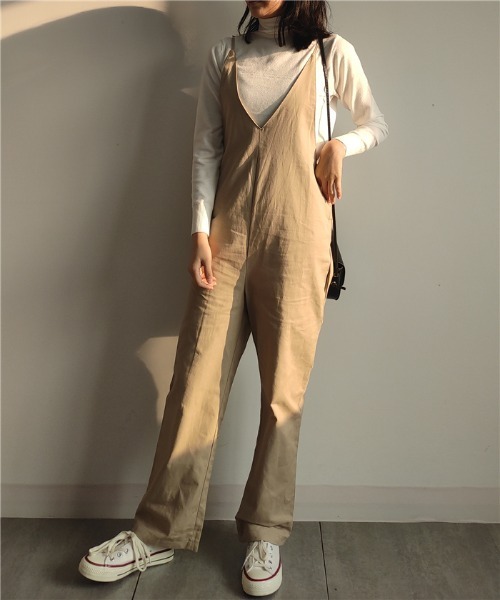 MAISON DE THERESE（メゾン ド テレーズ）の「サスペンダーサロペットパンツ（サロペット/オーバーオール・レディース・ライトベージュ/ブラック/モカ・FREE）」の12枚目の写真