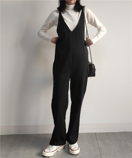 MAISON DE THERESE（メゾン ド テレーズ）の「サスペンダーサロペットパンツ（サロペット/オーバーオール・レディース・ライトベージュ/ブラック/モカ・FREE）」の10枚目の写真