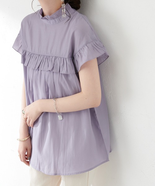 DISCOAT（ディスコート）の「【WEB限定】フリルノースリブラウス（シャツ/ブラウス・レディース・ホワイト/ブラック/スミクロ/ミント/ブルー/サックスブルー/ブルー系その他/グレー/ブラウン/グリーン系その他/アイボリー/ブラック系その他・FREE）」の21枚目の写真