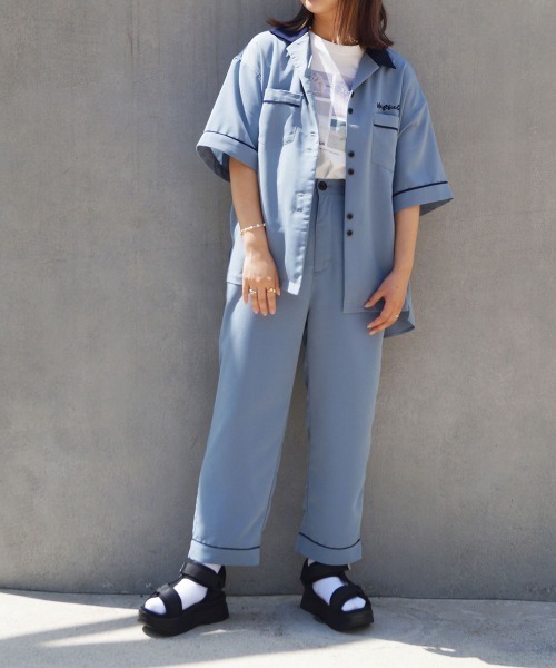 179/WG（イチナナキュウダブルジー）の「ストレートパンツ（その他パンツ・レディース・サックスブルー/ネイビー/オレンジ・MEDIUM）」の22枚目の写真