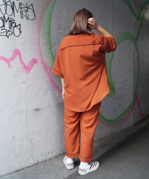 179/WG（イチナナキュウダブルジー）の「ストレートパンツ（その他パンツ・レディース・サックスブルー/ネイビー/オレンジ・MEDIUM）」の13枚目の写真