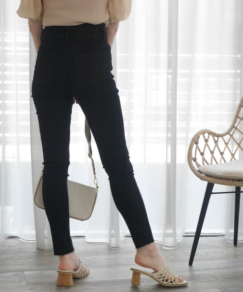 LIPSERVICE（リップサービス）の「HWクラッシュスキニ－denim（デニムパンツ・レディース・ブラック/インディゴブルー・S/M/XS）」の7枚目の写真