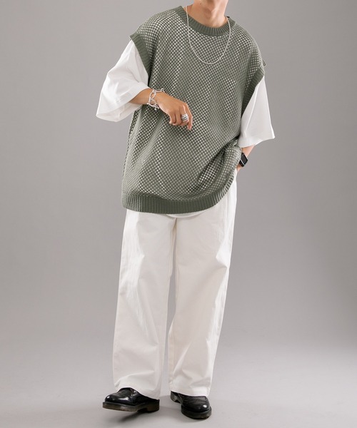 kutir（クティール）の「ワイドストレートチノパンツ（チノパンツ・メンズ・ホワイト/ライトブルー/ボルドー・SMALL/MEDIUM/LARGE）」の6枚目の写真