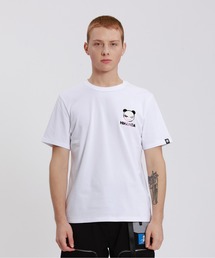 HIPANDA ハイパンダ メンズ オーロラカラー絆創膏 ワンポイントプリント 半袖Tシャツ