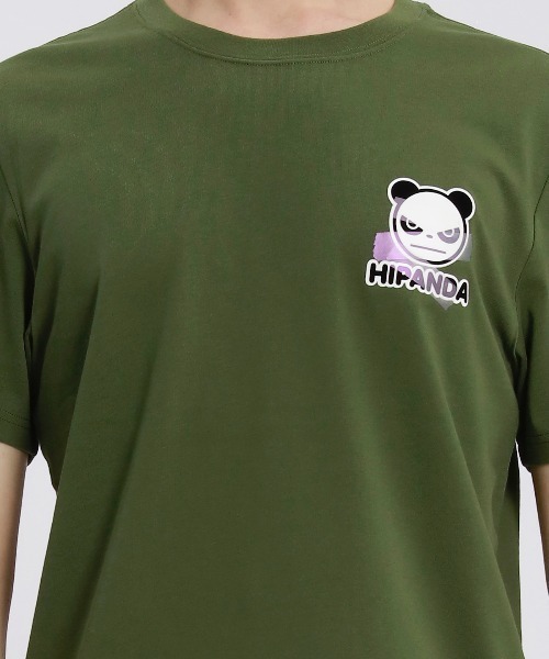 HIPANDA（ハイパンダ）の「HIPANDA ハイパンダ メンズ オーロラカラー絆創膏 ワンポイントプリント 半袖Tシャツ（Tシャツ/カットソー・メンズ・アーミー/ブラック/ホワイト・X-LARGE/LARGE/MEDIUM/SMALL/XX-LARGE）」の10枚目の写真