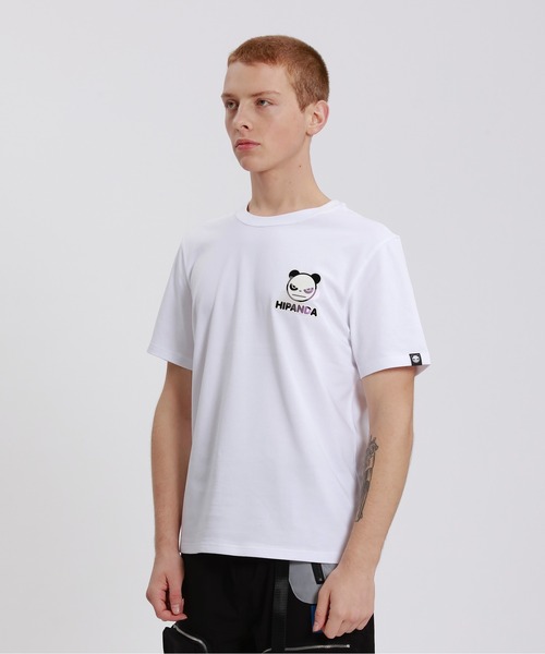 HIPANDA（ハイパンダ）の「HIPANDA ハイパンダ メンズ オーロラカラー絆創膏 ワンポイントプリント 半袖Tシャツ（Tシャツ/カットソー・メンズ・アーミー/ブラック/ホワイト・X-LARGE/LARGE/MEDIUM/SMALL/XX-LARGE）」の9枚目の写真