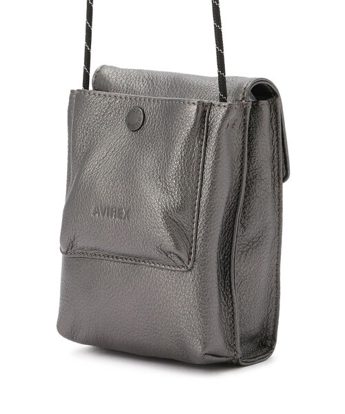 AVIREX（アヴィレックス）の「【直営店限定】カウレザーミニショルダーバッグ/ COW LEATHER MINI SYOULDER BAG（ショルダーバッグ・レディース・シルバー/ブラック・FREE）」の9枚目の写真