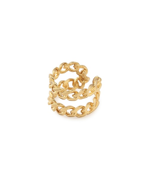 MADEMOISELLE ROPE'（マドモアゼル ロペ）の「チェーンダブルレイヤーリング（リング・レディース・ゴールド・FREE）」の3枚目の写真