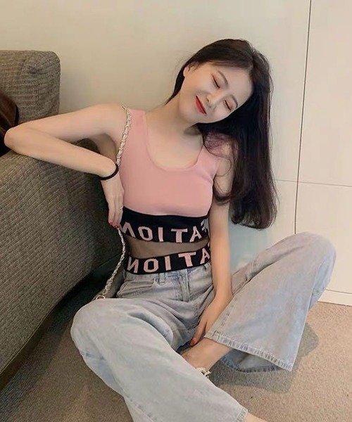 Anuenue(アヌエヌエ)の「レディース シースルータンクトップ(タンクトップ・レディース・ピンク/ホワイト/グレー/ブラック・FREE)」の13枚目の写真