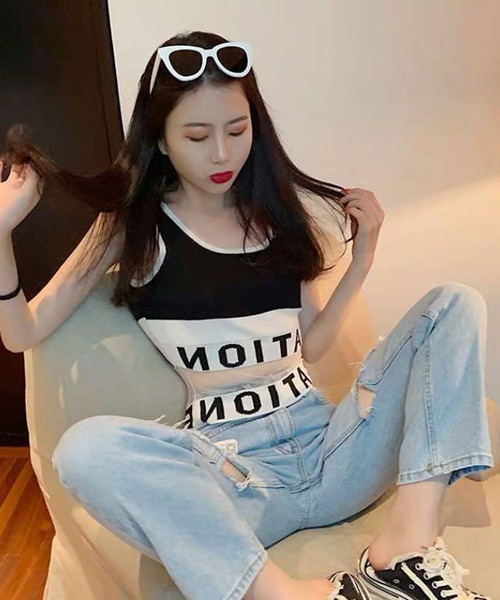 Anuenue(アヌエヌエ)の「レディース シースルータンクトップ(タンクトップ・レディース・ピンク/ホワイト/グレー/ブラック・FREE)」の8枚目の写真