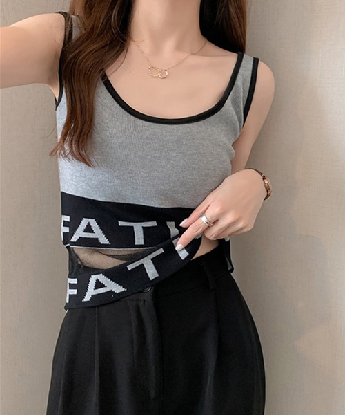 Anuenue(アヌエヌエ)の「レディース シースルータンクトップ(タンクトップ・レディース・ピンク/ホワイト/グレー/ブラック・FREE)」の6枚目の写真