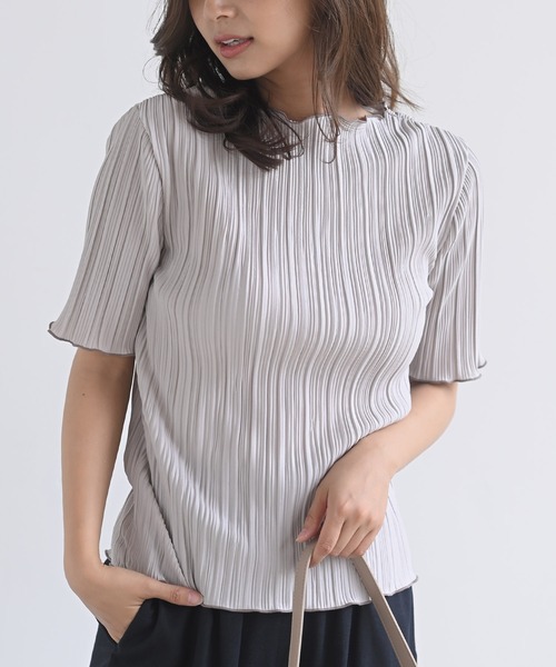 rps(アールピーエス)の「プリーツメロープルオーバー(Tシャツ/カットソー・レディース・アイボリー/グレイッシュベージュ/ブラック/グレイッシュブルー/グリーン/イエロー・M)」の5枚目の写真