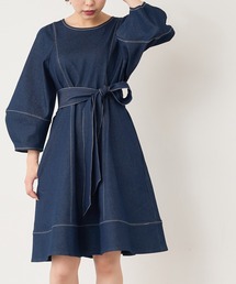 natural couture | 【WEB限定】ランタンスリーブチュニックワンピース(ワンピース)