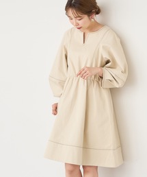 natural couture | 【WEB限定】ランタンスリーブチュニックワンピース(ワンピース)