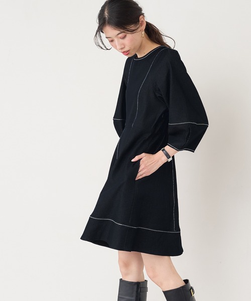 natural couture（ナチュラルクチュール）の「【WEB限定】ランタンスリーブチュニックワンピース（ワンピース・レディース・ブラック/アイボリー/ブルー系その他・FREE）」の22枚目の写真