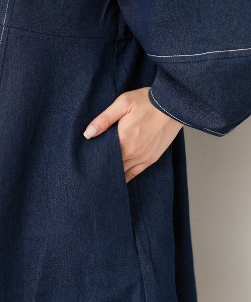 natural couture（ナチュラルクチュール）の「【WEB限定】ランタンスリーブチュニックワンピース（ワンピース・レディース・ブラック/アイボリー/ブルー系その他・FREE）」の16枚目の写真