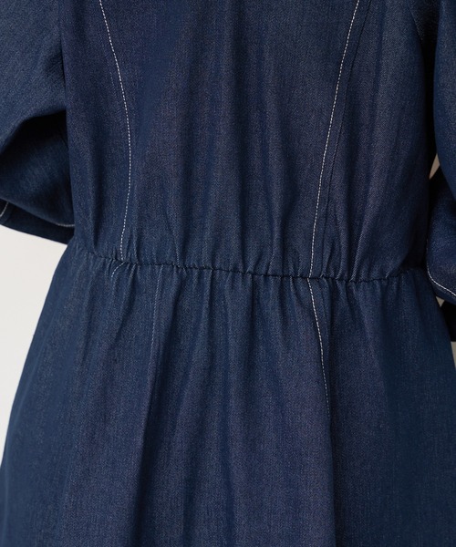 natural couture（ナチュラルクチュール）の「【WEB限定】ランタンスリーブチュニックワンピース（ワンピース・レディース・ブラック/アイボリー/ブルー系その他・FREE）」の9枚目の写真
