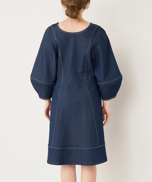 natural couture（ナチュラルクチュール）の「【WEB限定】ランタンスリーブチュニックワンピース（ワンピース・レディース・ブラック/アイボリー/ブルー系その他・FREE）」の17枚目の写真