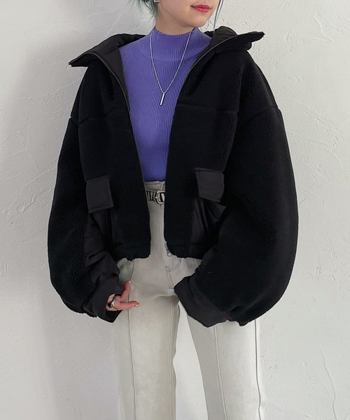 PAGEBOY（ページボーイ）の「ボアショートブルゾン（ブルゾン・レディース・ブラック/ホワイト系その他/ブラウン系その他・FREE）」の10枚目の写真