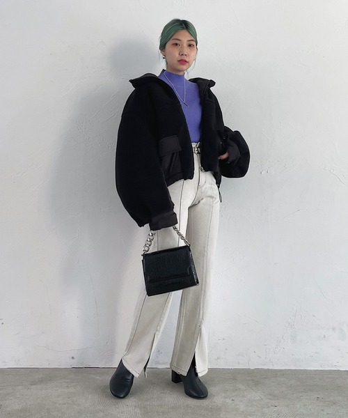 PAGEBOY（ページボーイ）の「ボアショートブルゾン（ブルゾン・レディース・ブラック/ホワイト系その他/ブラウン系その他・FREE）」の11枚目の写真