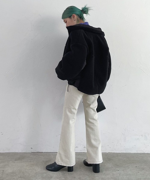 PAGEBOY（ページボーイ）の「ボアショートブルゾン（ブルゾン・レディース・ブラック/ホワイト系その他/ブラウン系その他・FREE）」の12枚目の写真