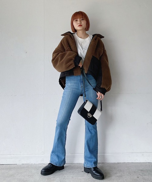 PAGEBOY（ページボーイ）の「ボアショートブルゾン（ブルゾン・レディース・ブラック/ホワイト系その他/ブラウン系その他・FREE）」の14枚目の写真