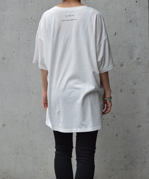 MATCH&more（マッチアンドモア）の「ロゴプリントオーバーサイズ半袖Ｔシャツ（Tシャツ/カットソー・レディース・ホワイト/ブラック/ベージュ/グレー/カーキ・FREE）」の20枚目の写真