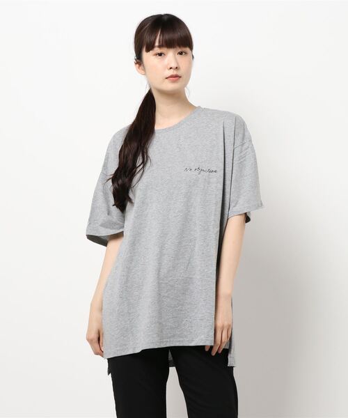 MATCH&more（マッチアンドモア）の「ロゴプリントオーバーサイズ半袖Ｔシャツ（Tシャツ/カットソー・レディース・ホワイト/ブラック/ベージュ/グレー/カーキ・FREE）」の21枚目の写真