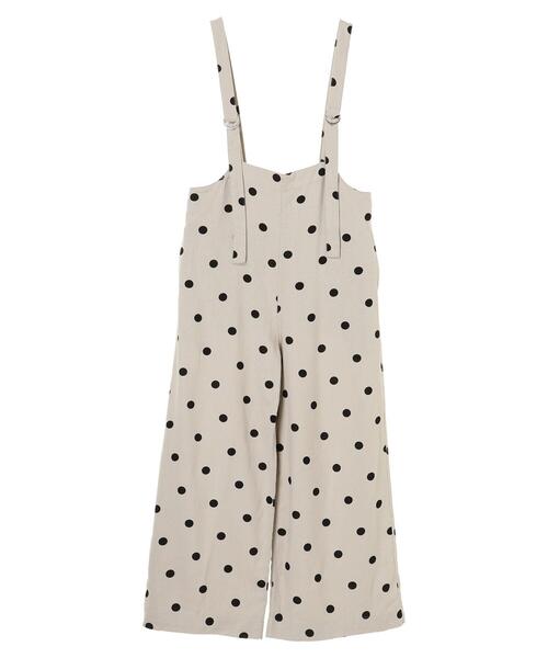 Sugar spoon（シュガースプーン）の「・SUGAR SPOON リネンドットサロペットパンツ＊（サロペット/オーバーオール・レディース・ブラック/ベージュ・FREE）」の3枚目の写真