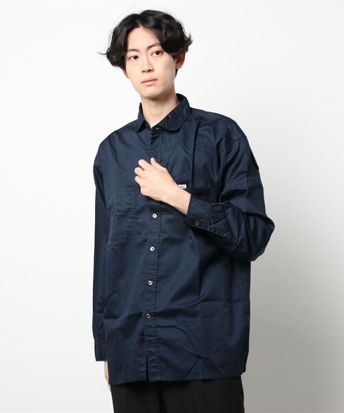 Lee(リー)の「ラウンドカラー 長袖シャツ(シャツ/ブラウス・メンズ・ホワイト/ネイビー・SMALL/MEDIUM/LARGE)」の15枚目の写真
