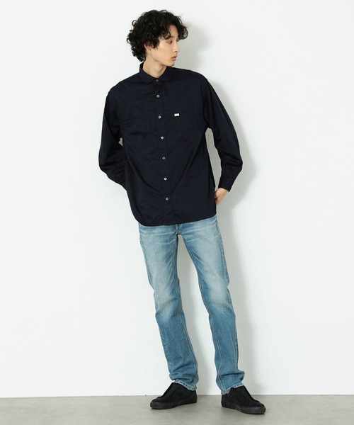 Lee(リー)の「ラウンドカラー 長袖シャツ(シャツ/ブラウス・メンズ・ホワイト/ネイビー・SMALL/MEDIUM/LARGE)」の14枚目の写真