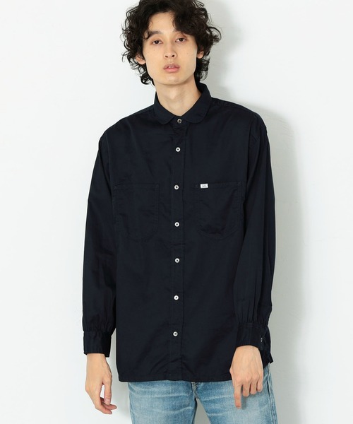 Lee(リー)の「ラウンドカラー 長袖シャツ(シャツ/ブラウス・メンズ・ホワイト/ネイビー・SMALL/MEDIUM/LARGE)」の9枚目の写真