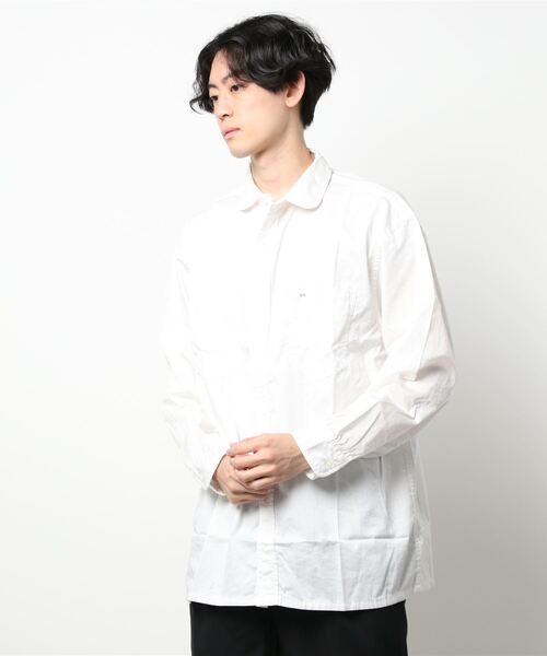 Lee(リー)の「ラウンドカラー 長袖シャツ(シャツ/ブラウス・メンズ・ホワイト/ネイビー・SMALL/MEDIUM/LARGE)」の10枚目の写真