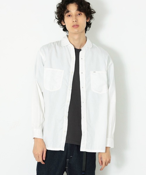 Lee(リー)の「ラウンドカラー 長袖シャツ(シャツ/ブラウス・メンズ・ホワイト/ネイビー・SMALL/MEDIUM/LARGE)」の5枚目の写真