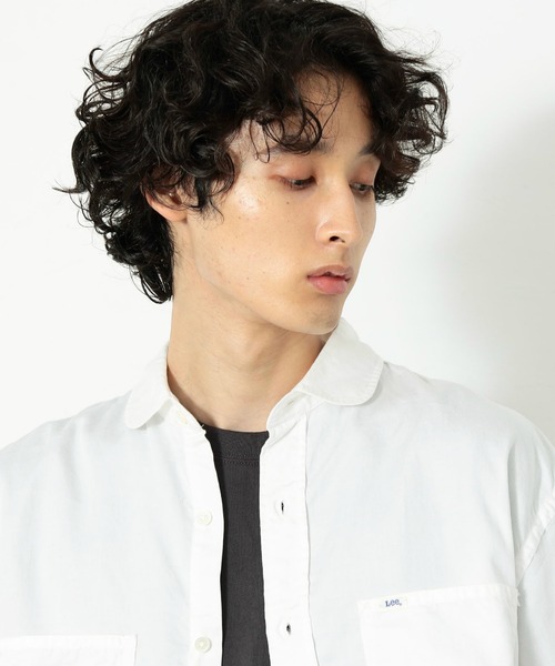 Lee(リー)の「ラウンドカラー 長袖シャツ(シャツ/ブラウス・メンズ・ホワイト/ネイビー・SMALL/MEDIUM/LARGE)」の8枚目の写真