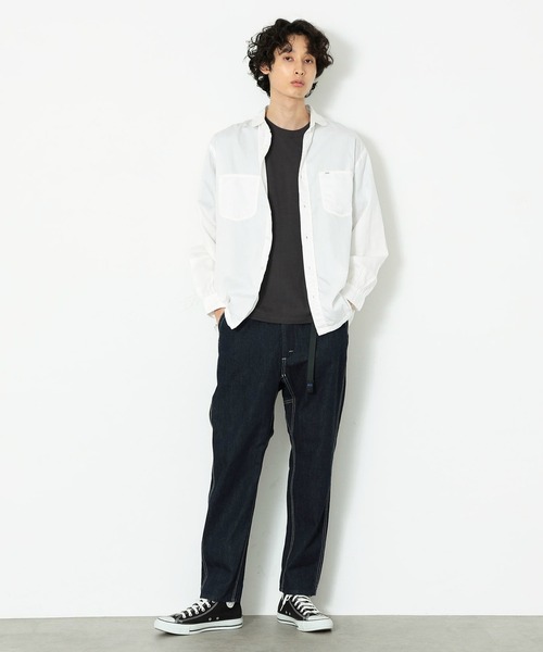 Lee(リー)の「ラウンドカラー 長袖シャツ(シャツ/ブラウス・メンズ・ホワイト/ネイビー・SMALL/MEDIUM/LARGE)」の11枚目の写真