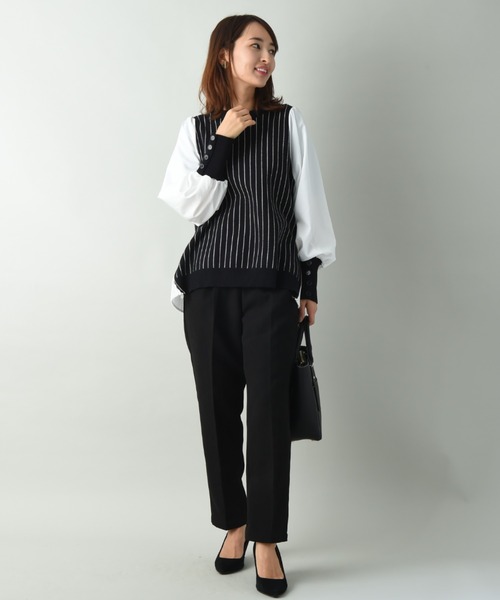 INTERPLANET（インタープラネット）の「サイドＺＩＰプリーツデザイン異素材ドッキングプルオーバー（ニット/セーター・レディース・ブラック/ベージュ/ブラウン/グレー/ブラック系その他/グリーン・FREE）」の19枚目の写真