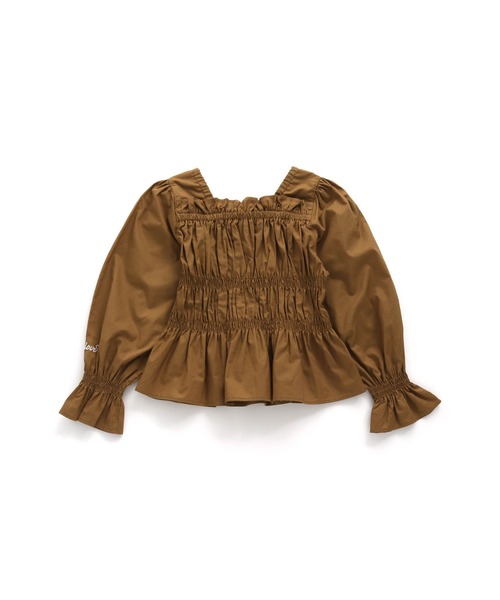 JENNI love(ジェニィラブ)の「シャーリングブラウス(シャツ/ブラウス・キッズ・ベージュ/ピンク/ブラウン・150cm/160cm/130cm/140cm)」の9枚目の写真