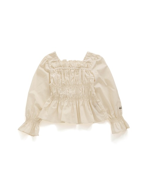 JENNI love(ジェニィラブ)の「シャーリングブラウス(シャツ/ブラウス・キッズ・ベージュ/ピンク/ブラウン・150cm/160cm/130cm/140cm)」の10枚目の写真