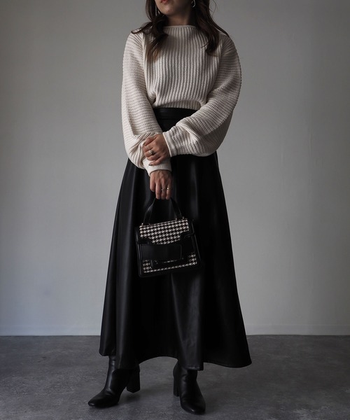 Riberry（リベリー）の「ロングフレアスカート（スカート・レディース・ブラック/アイボリー/ベージュ・MEDIUM）」の7枚目の写真