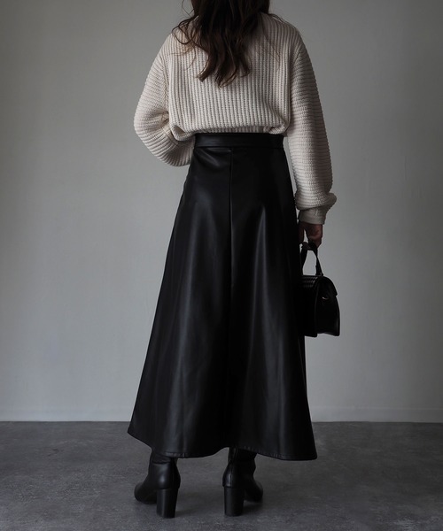 Riberry（リベリー）の「ロングフレアスカート（スカート・レディース・ブラック/アイボリー/ベージュ・MEDIUM）」の9枚目の写真