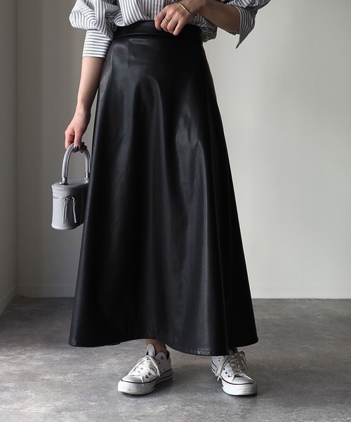 Riberry（リベリー）の「ロングフレアスカート（スカート・レディース・ブラック/アイボリー/ベージュ・MEDIUM）」の18枚目の写真