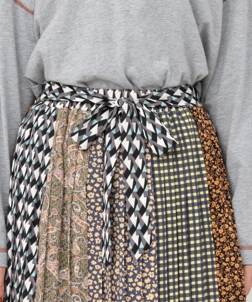 チチカカ（チチカカ）の「パッチプリーツスカート（スカート・レディース・グリーン/ブラウン・FREE）」の7枚目の写真